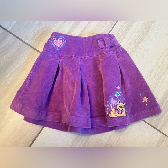 Y2K Disney Winnie the Pooh embroidered purple corduroy skirt 12 M - Picture 1 of 3